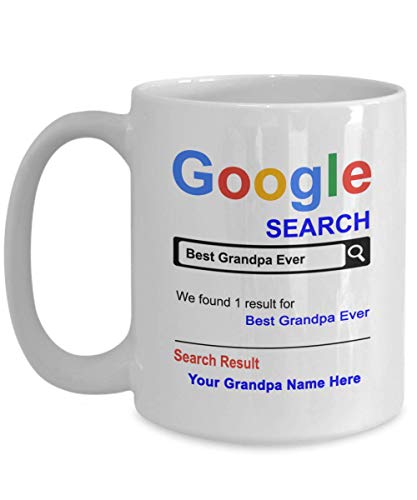 Personalized Grandpa Mug - Best Grandpa Ever Coffee Cup - Customized Name Grandpa Gifts - Gift for Grandpa - Thank you Basket gifts for Christmas Birthday Anniversary