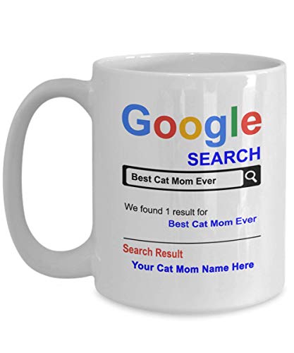 Personalized Cat Mom Mug - Best Cat Mom Ever Coffee Cup - Customized Name Cat Mom Gifts - Gift for Cat Mom - Thank you Basket gifts for Christmas Birthday Anniversary