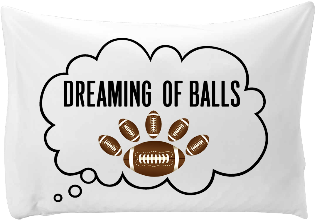 Dreaming of (foot)balls - hand printed pillow case