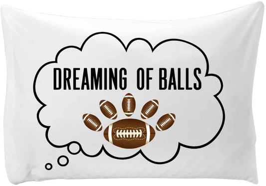 Dreaming of (foot)balls - hand printed pillow case