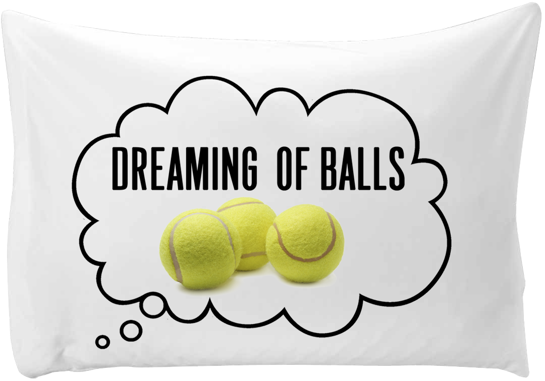 Dreaming of (tennis) balls - hand printed pillow case