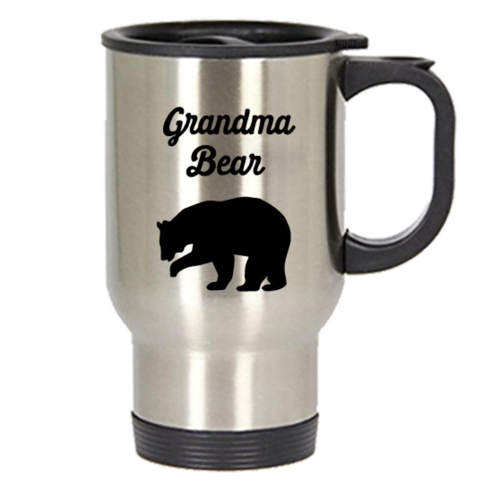 Grandma Bear Travel Mug - Funny Tea Hot Cocoa Insulated Tumbler - Novelty Birthday Christmas Anniversary Gag Gifts Idea