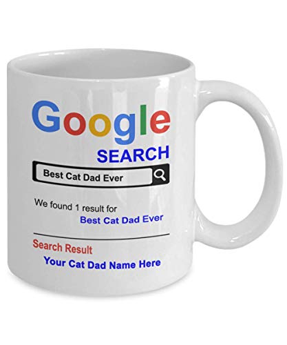 Personalized Cat Dad Mug - Best Cat Dad Ever Coffee Cup - Customized Name Cat Dad Gifts - Gift for Cat Dad - Thank you Basket gifts for Christmas Birthday Anniversary