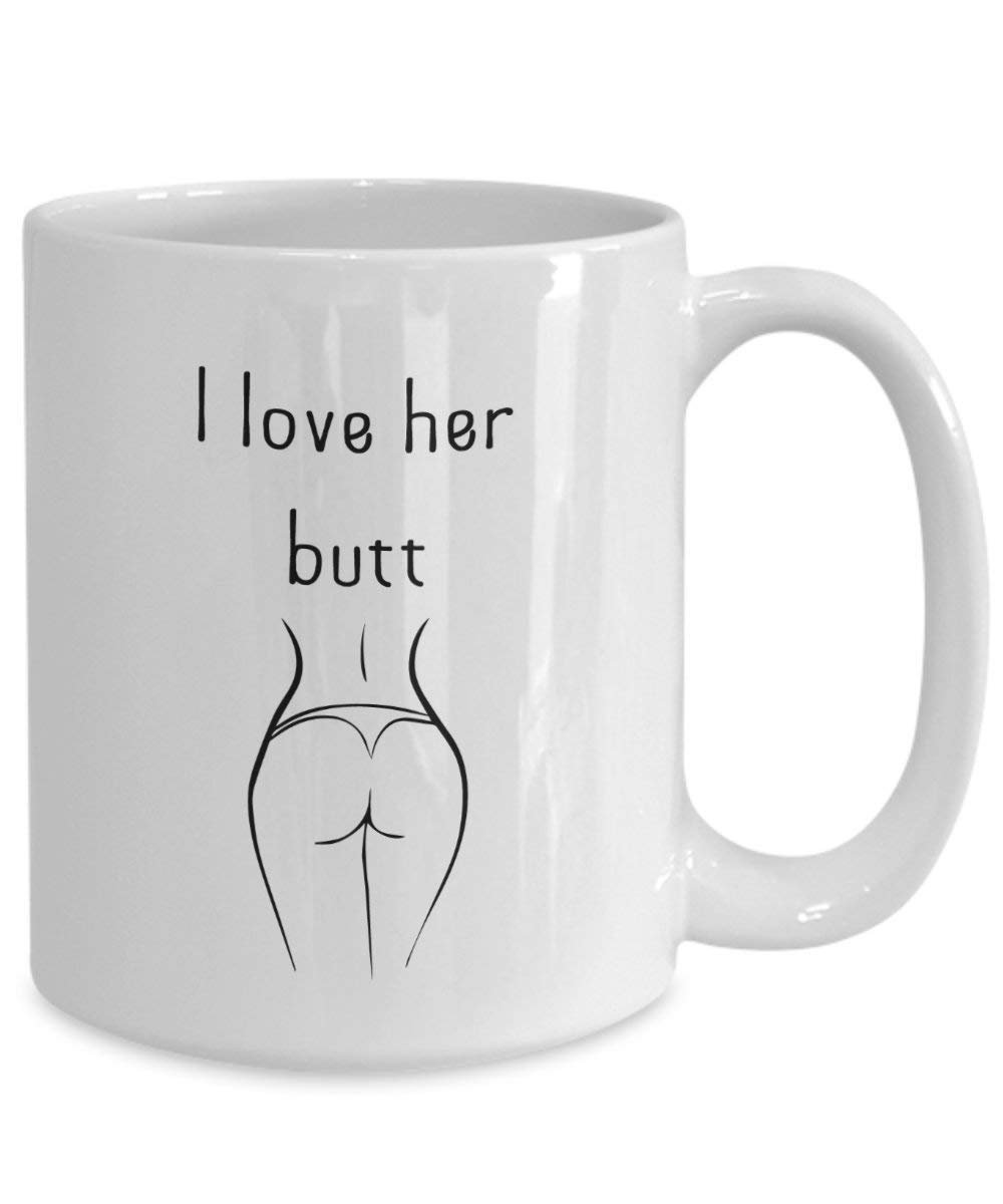 I love seinem Ich liebe sie, Butt Tassen, – Funny Tee Hot Cocoa Kaffeetasse – Neuheit Geburtstag Weihnachten Jahrestag Gag Geschenke Idee