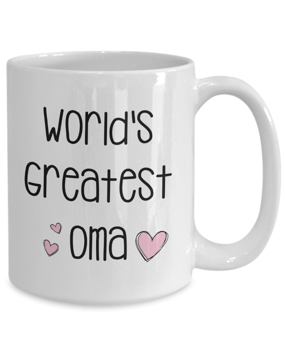 World 's Greatest Oma; Becher Funny Tee Hot Cocoa Kaffeetasse – Neuheit Geburtstag Weihnachten Jahrestag Gag Geschenke Idee 11oz weiß