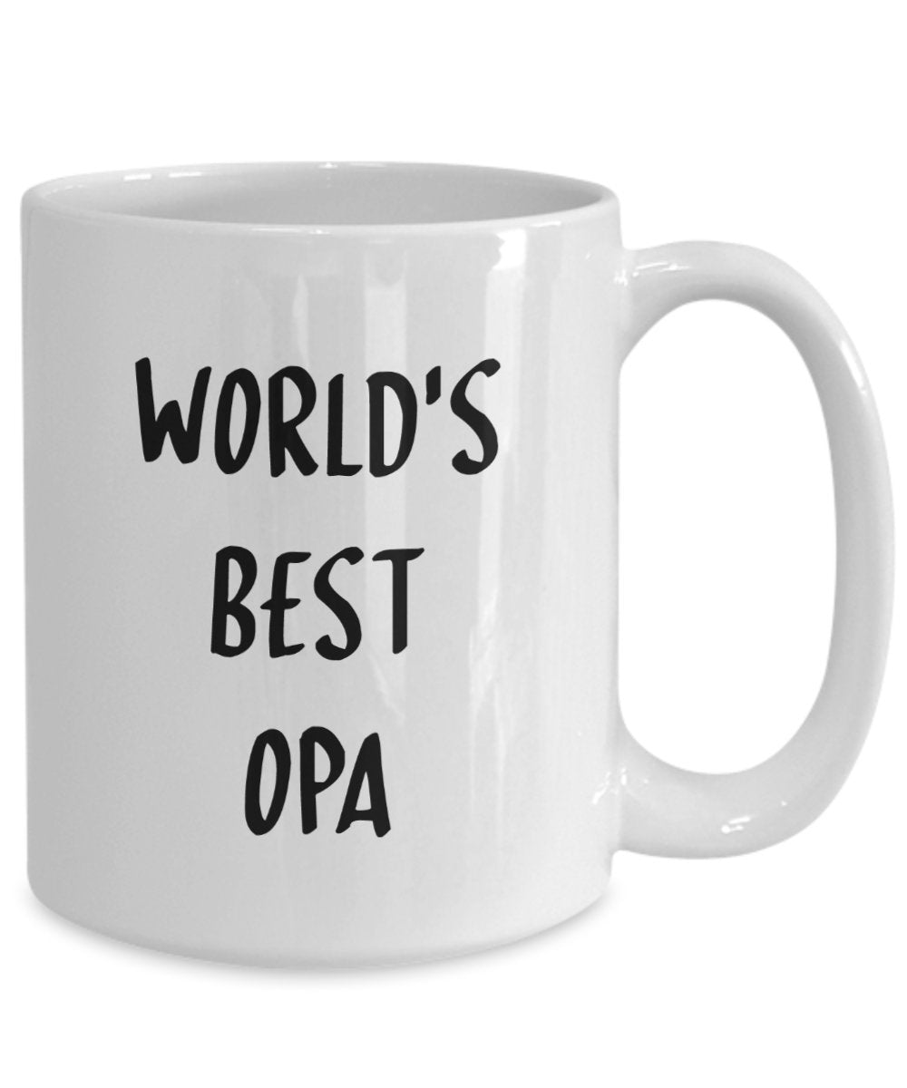 World’s Best Opa Mug - Funny Tea Hot Cocoa Coffee Cup - Novelty Birthday Christmas Anniversary Gag Gifts Idea