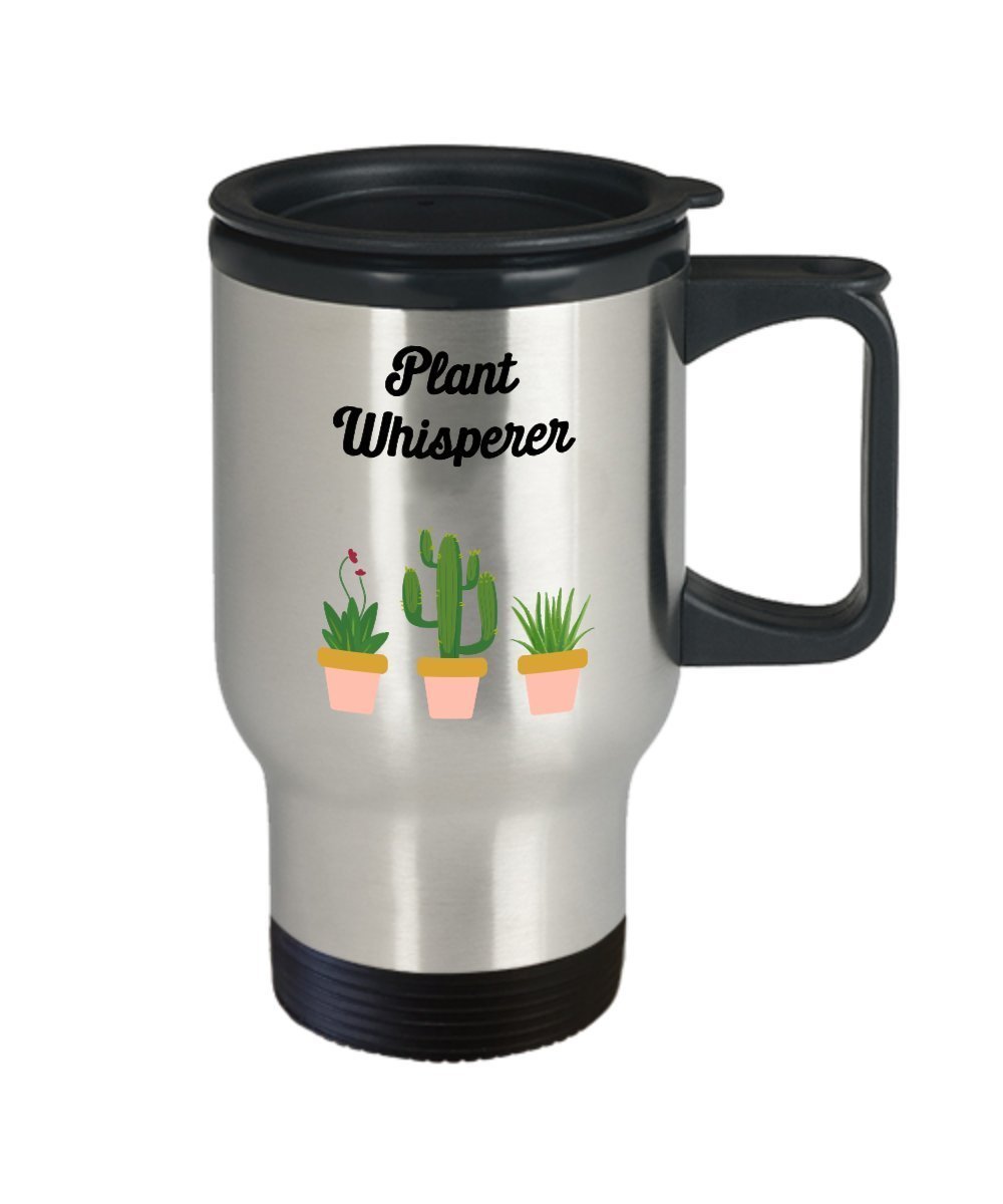 Plant Whisperer Travel Mug - Funny Tea Hot Cocoa Coffee Insulated Tumbler Cup - Novelty Birthday Christmas Gag Gifts Idea