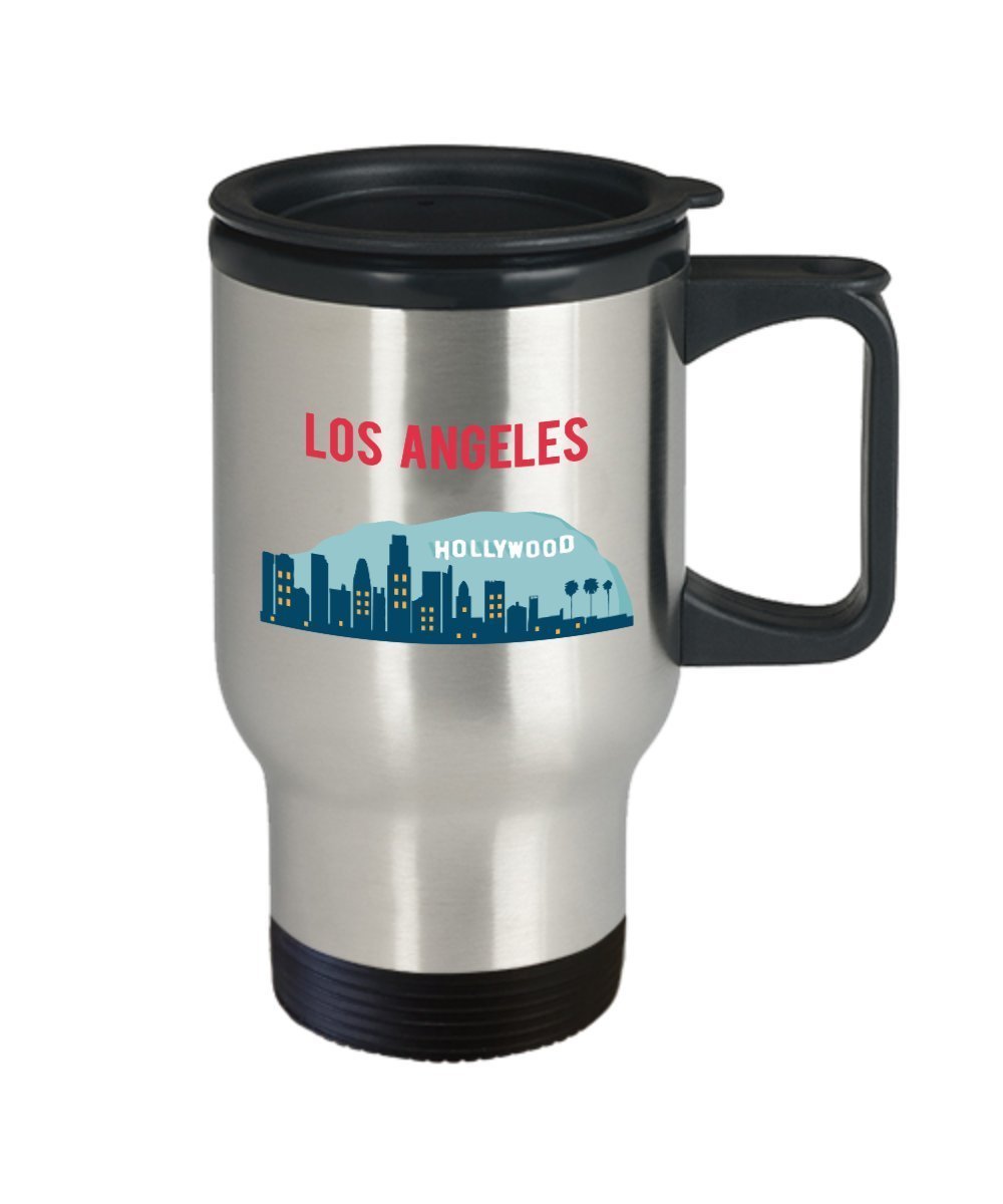 Los Angeles Travel Mug- Funny Tea Hot Cocoa Coffee Insulated Tumbler Cup - Novelty Birthday Christmas Anniversary Gag Gifts Idea