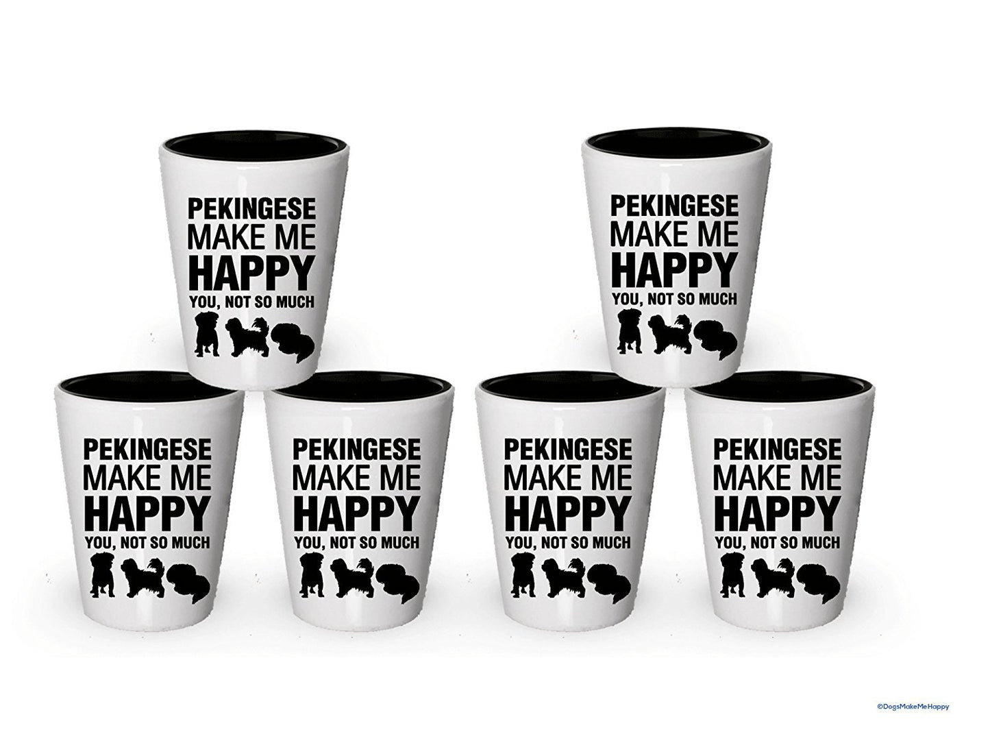 Pekingese Make Me Happy- Funny Shot Glasses (4)