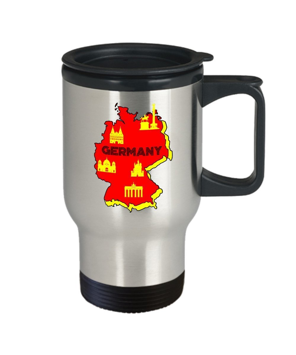 Germany Travel Mug - Funny Tea Hot Cocoa Coffee Insulated Tumbler - Novelty Birthday Christmas Anniversary Gag Gifts Idea