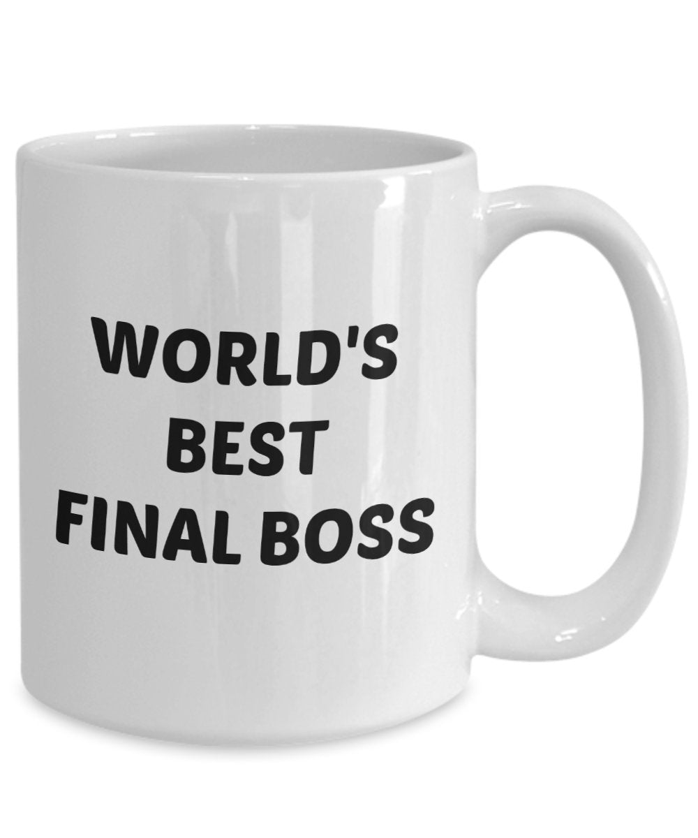 Worlds Best Final Boss Mug - Gift for Boss - Funny Tea Hot Cocoa Coffee Cup - Novelty Birthday Christmas Gag Gifts Idea