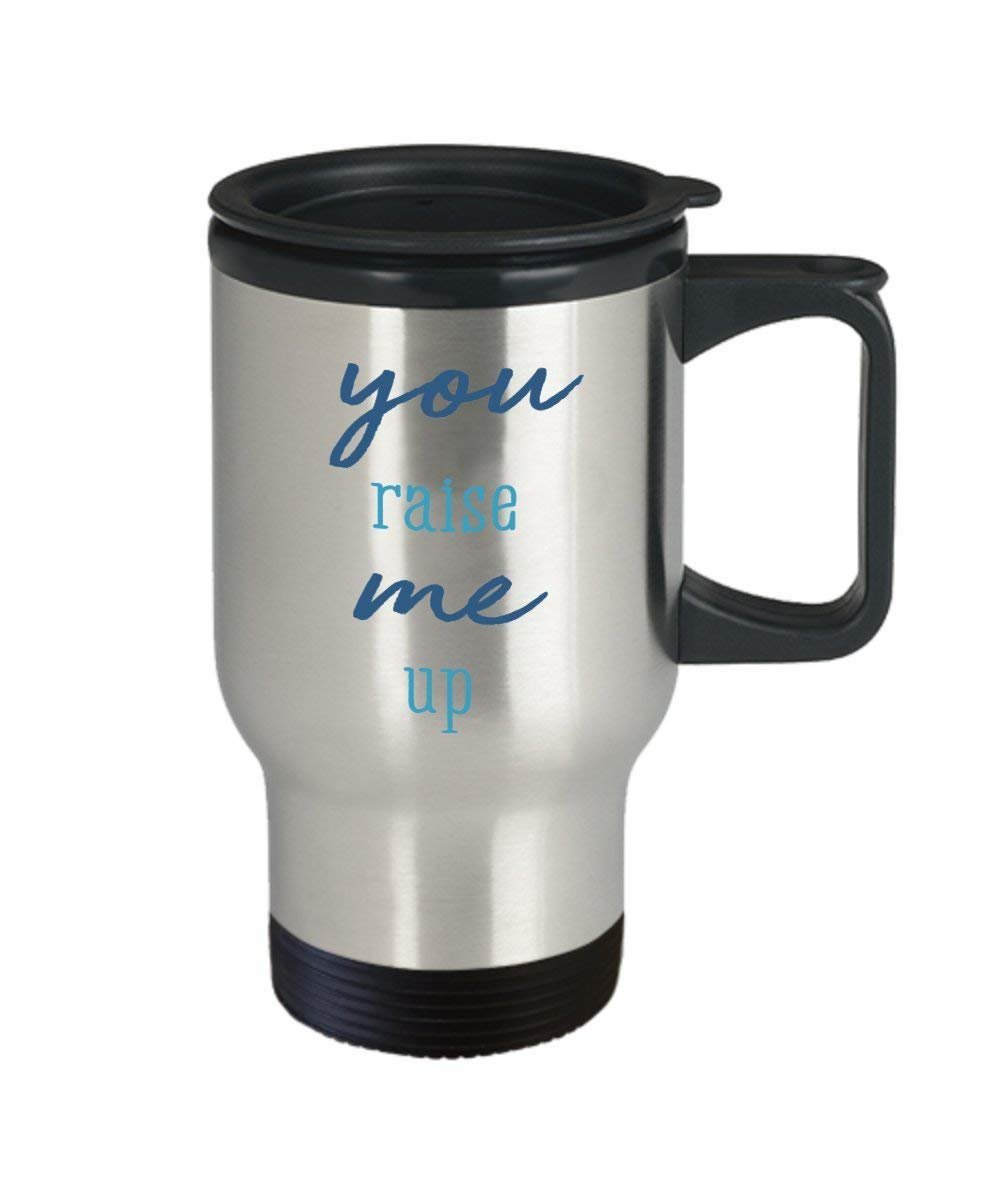 Raise Me Up Travel Mug - Funny Insulated Tumbler - Novelty Birthday Christmas Gag Gifts Idea