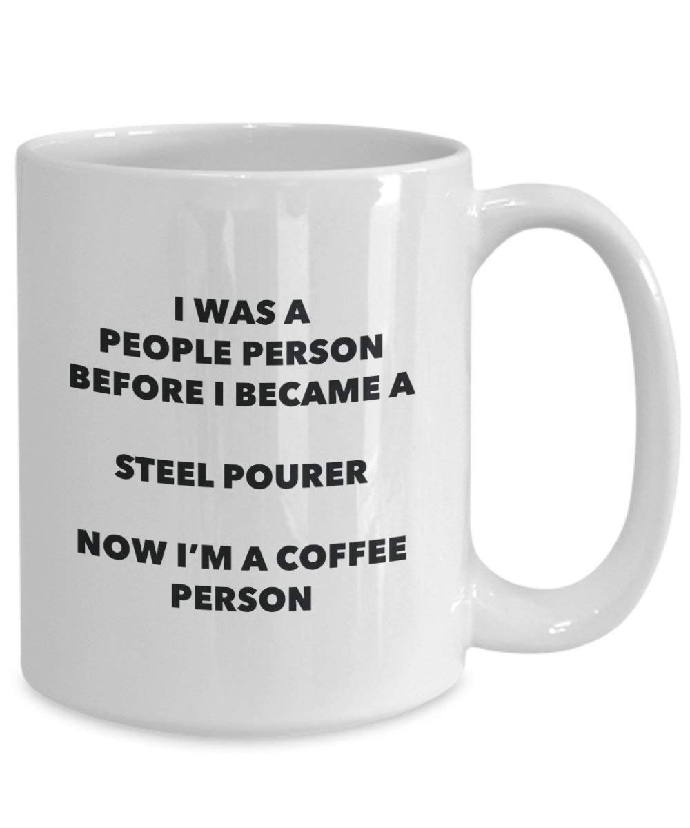 Stahl Ausgießer Kaffee Person Tasse – Funny Tee Kakao-Tasse – Geburtstag Weihnachten Kaffee Lover Cute Gag Geschenke Idee 15oz weiß