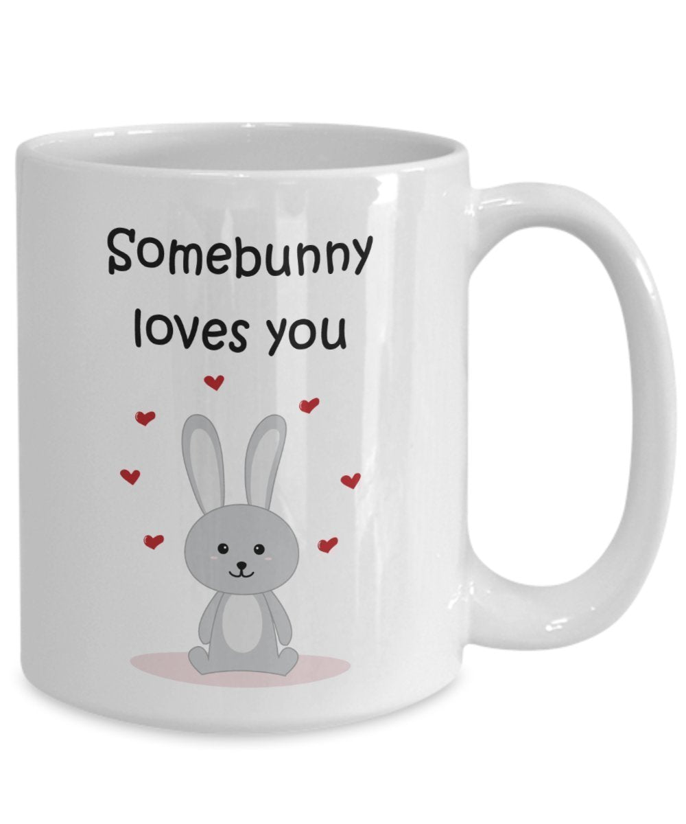 Somebunny loves you Tasse – Funny Tee Hot Cocoa Kaffeetasse – Neuheit Geburtstag Weihnachten Jahrestag Gag Geschenke Idee