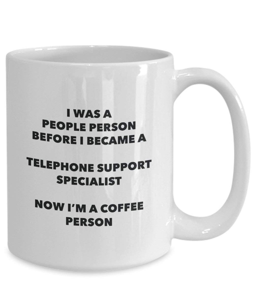 Support téléphonique Specialist Café personne Mug – Funny Tasse à thé de cacao – Anniversaire de Noël amateur de café mignon Gag Gifts Idée 11oz blanc