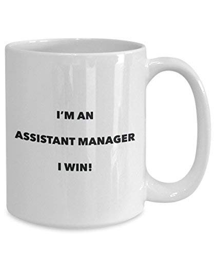 Assistant manager mug – I' m An Assistant manager i Win. – Funny Coffee Cup – novelty Birthday Christmas GAG regalo idea 11oz Infradito colorati estivi, con finte perline