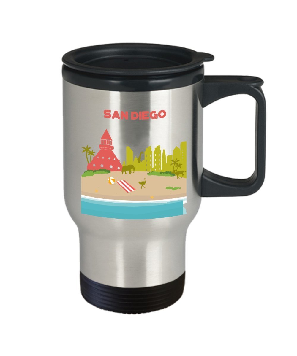 San Diego Travel Mug - Funny Tea Hot Cocoa Coffee Insulated Tumbler - Novelty Birthday Christmas Anniversary Gag Gifts Idea