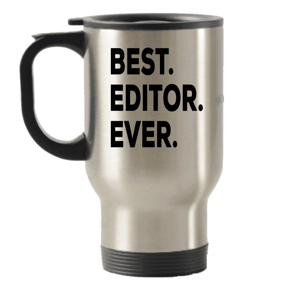 Editor Travel Mug - Best Editor Ever Travel Insulated Tumblers - Editor Gifts - Video Audio Film 1 Audio Newspaper Visual Book - Editor In Chief - Funny Gag Gift - Tea Hot Chocolate Cocoa