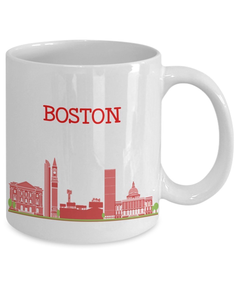 Boston City Mug - Funny Tea Hot Cocoa Coffee Cup - Novelty Birthday Christmas Anniversary Gag Gifts Idea
