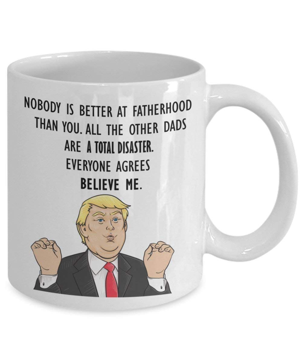 Funny Trump Head Mug - Donald Trump Coffee Cup - President Father’s Day Novelty Gift Idea (11oz)