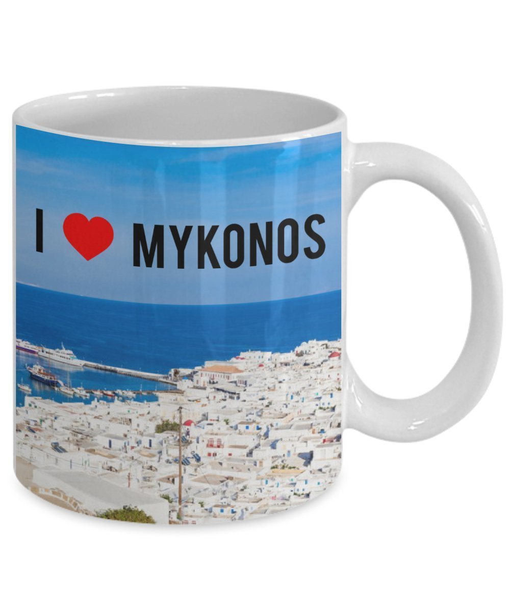 Mykonos City Mug - I love Mykonos - Funny Tea Hot Cocoa Coffee Cup - Novelty Birthday Christmas Gag Gifts Idea
