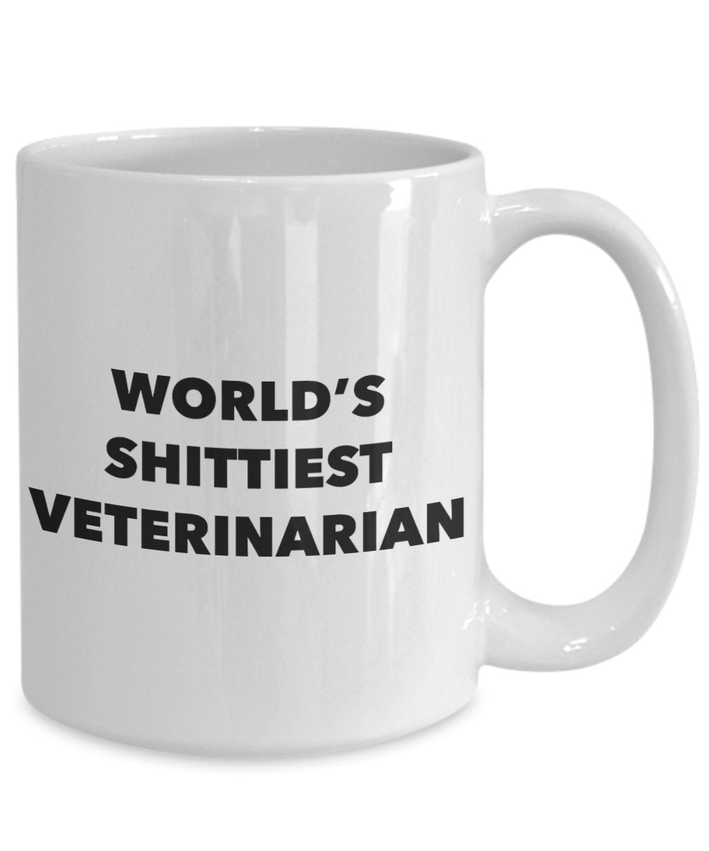 Veterinarian Coffee Mug - World's Shittiest Veterinarian - Gifts for Veterinarian - Funny Novelty Birthday Present Idea - Can Add To Gift B