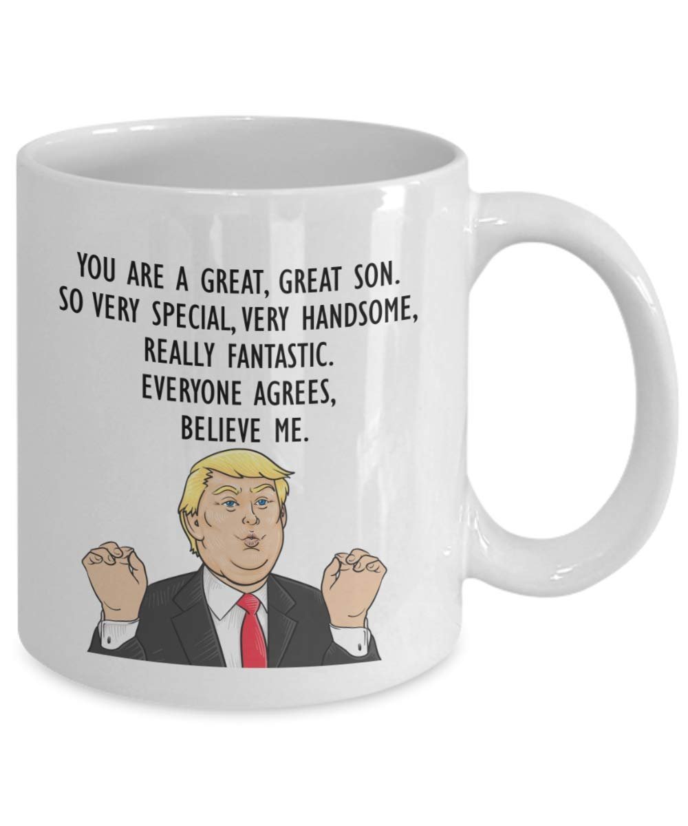 Funny Trump Head Son Mug - Donald Trump Coffee Cup - Gifts for Son - President Son Novelty Gift Idea