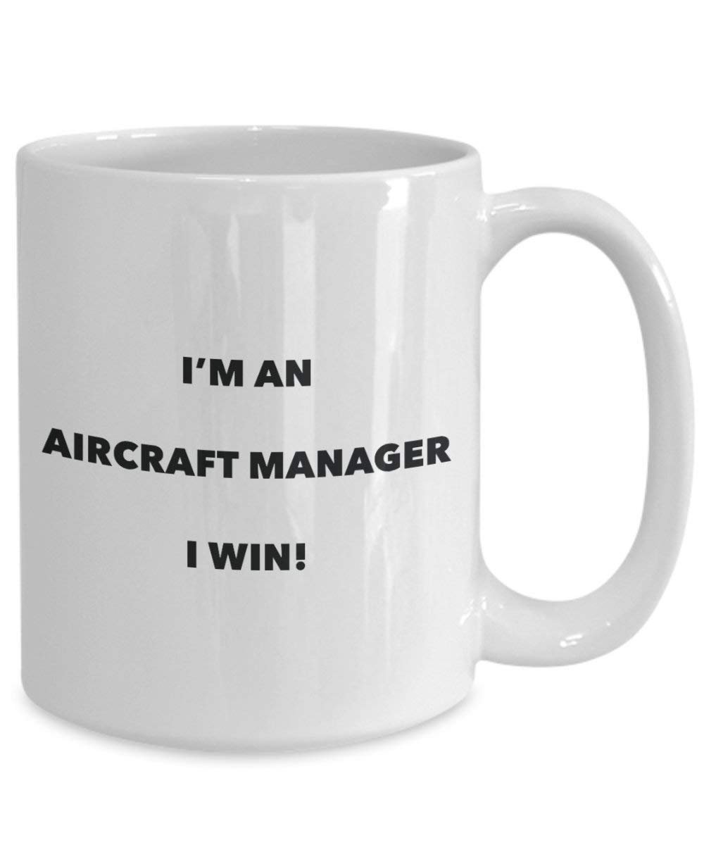 aircraft manager mug – I' m An aircraft manager i Win. – Funny Coffee Cup – novelty Birthday Christmas GAG regalo idea 11oz Infradito colorati estivi, con finte perline