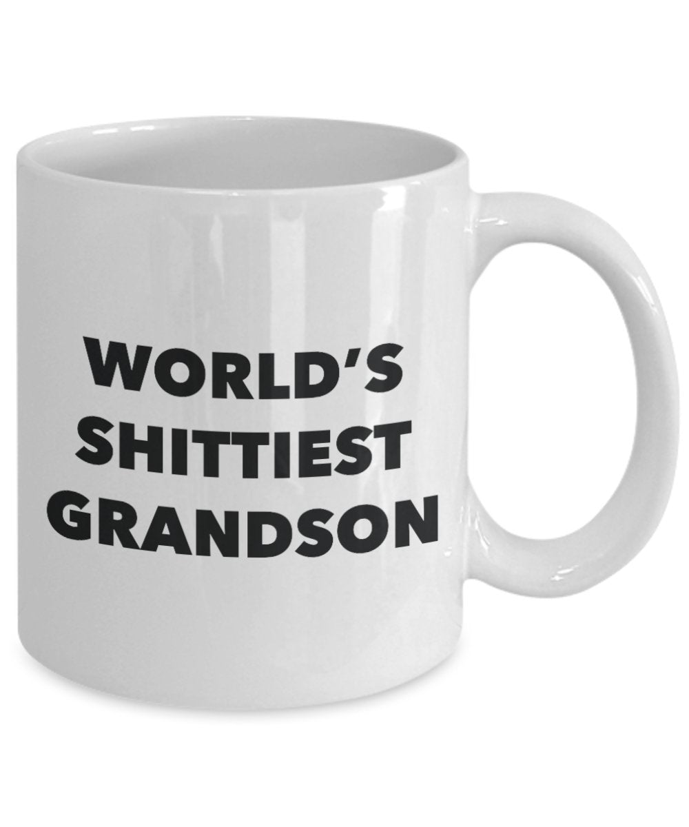 Grandson Mug - Coffee Cup - World's Shittiest Grandson - Grandson Gifts - Funny Novelty Birthday Present Idea