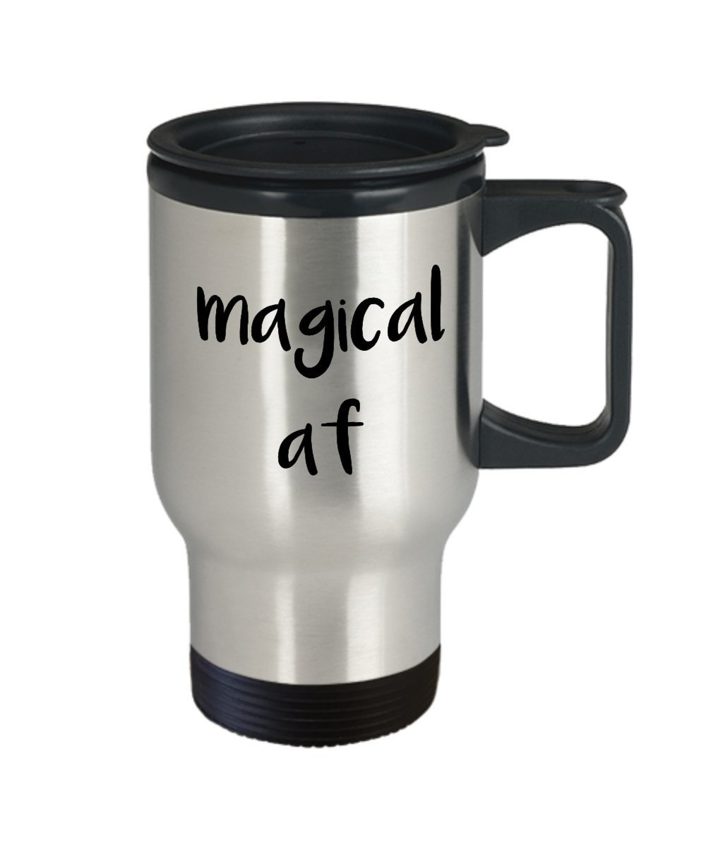 Magical af Travel Mug - Funny Tea Hot Cocoa Coffee Insulated Tumbler - Novelty Birthday Gift Idea