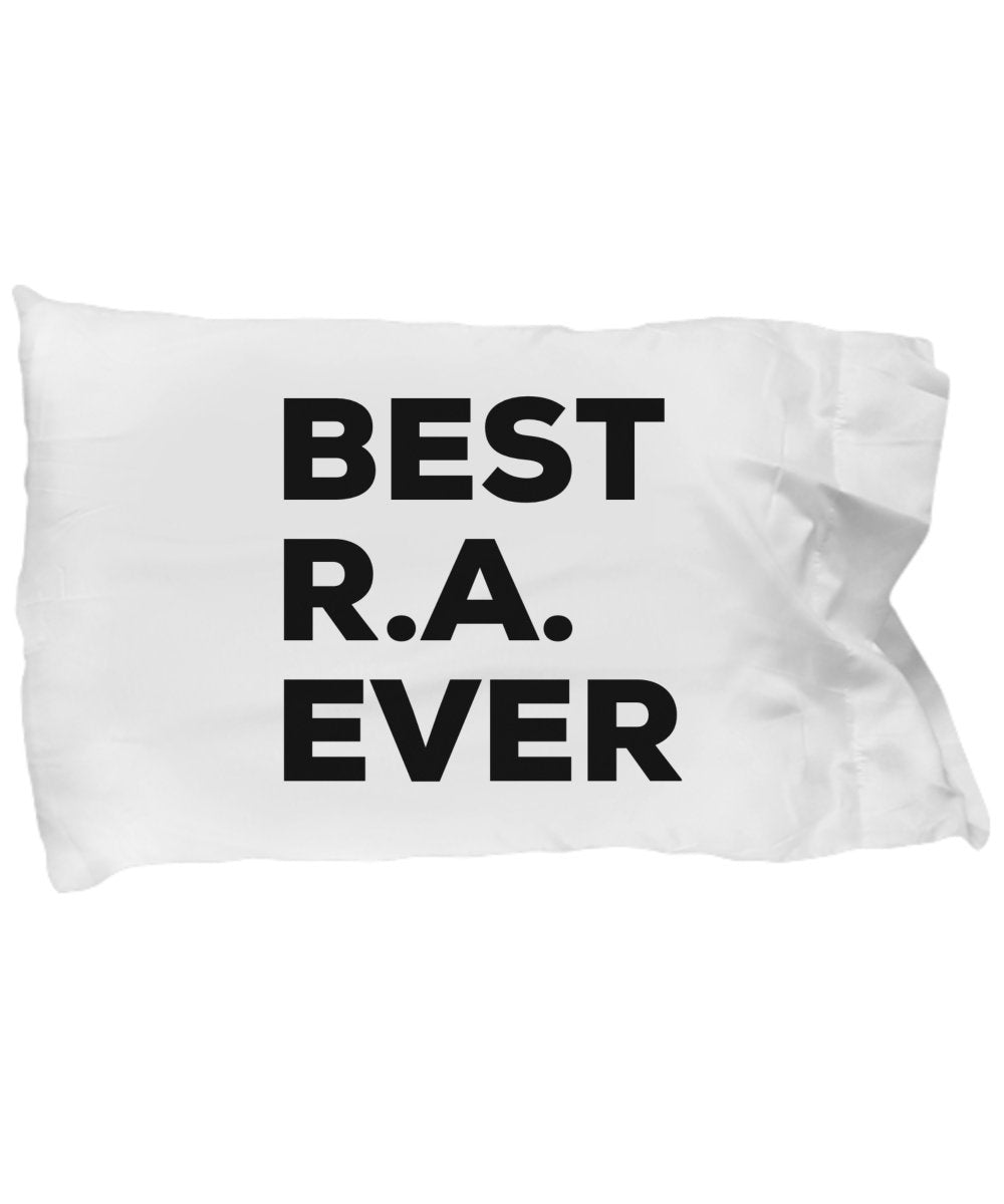 SpreadPassion RA Pillow Case - Best R.A. Ever - Resident Advisory - Funny - For A Gift Novelty Idea - Birthday or Christmas Present