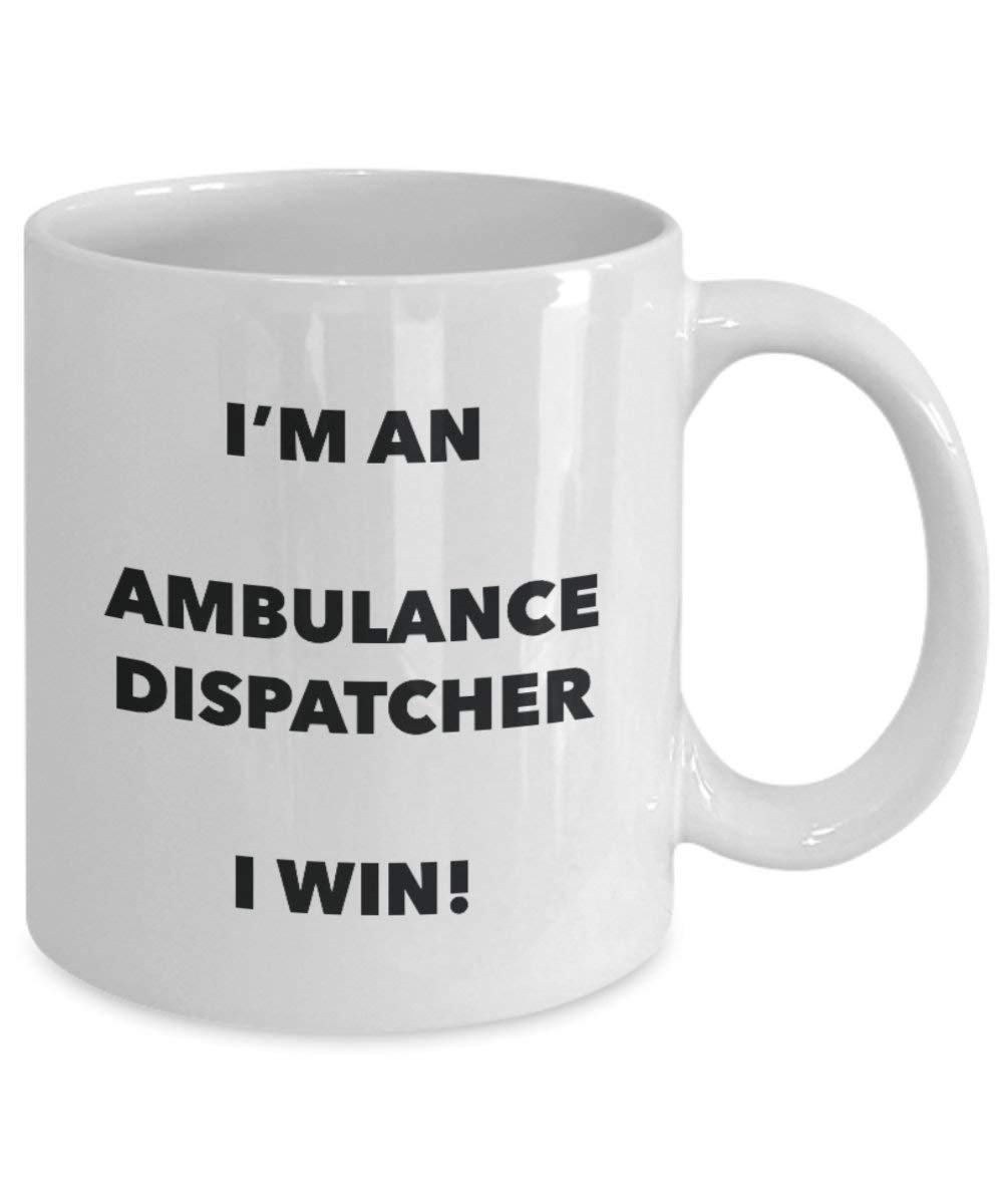 Ambulanza Dispatcher mug – I' m An Ambulance Dispatcher i Win. – Funny Coffee Cup – novelty Birthday Christmas GAG regalo idea 15oz Infradito colorati estivi, con finte perline
