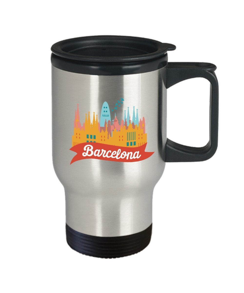 Barcelona Travel Travel Mug - Funny Tea Hot Cocoa Insulated Tumbler - Novelty Birthday Christmas Anniversary Gag Gifts Idea