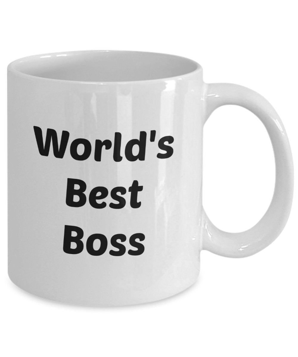 Workds Best Boss Mug - Gift for Office Boss - Funny Tea Hot Cocoa Coffee Cup - Novelty Birthday Gifts Idea