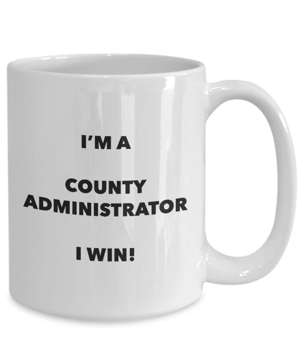 I' m A County Administrator tazza i Win. – Funny Coffee Cup – novelty Birthday Christmas GAG regalo idea 15oz Infradito colorati estivi, con finte perline