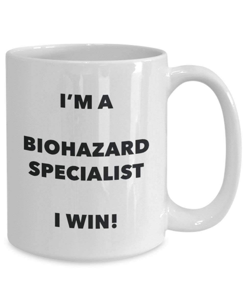 Biohazard Specialist Mug – Je suis une Biohazard Specialist I Win. – Funny Tasse à café – Fantaisie anniversaire Idée de Gag cadeaux de Noël 11oz blanc