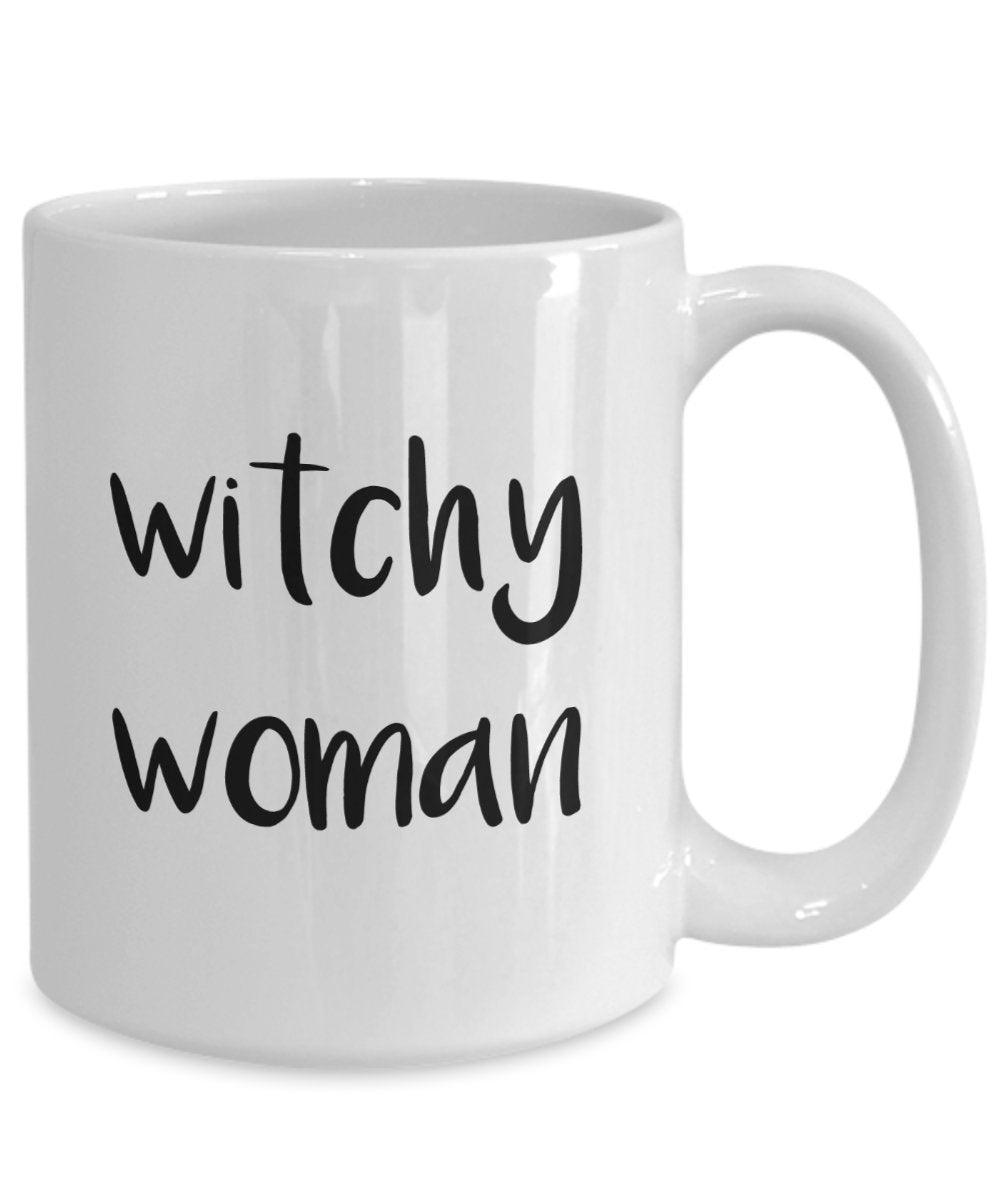 Lustige Tasse mit Aufschrift"Witchy Woman", für Tee/Kakao