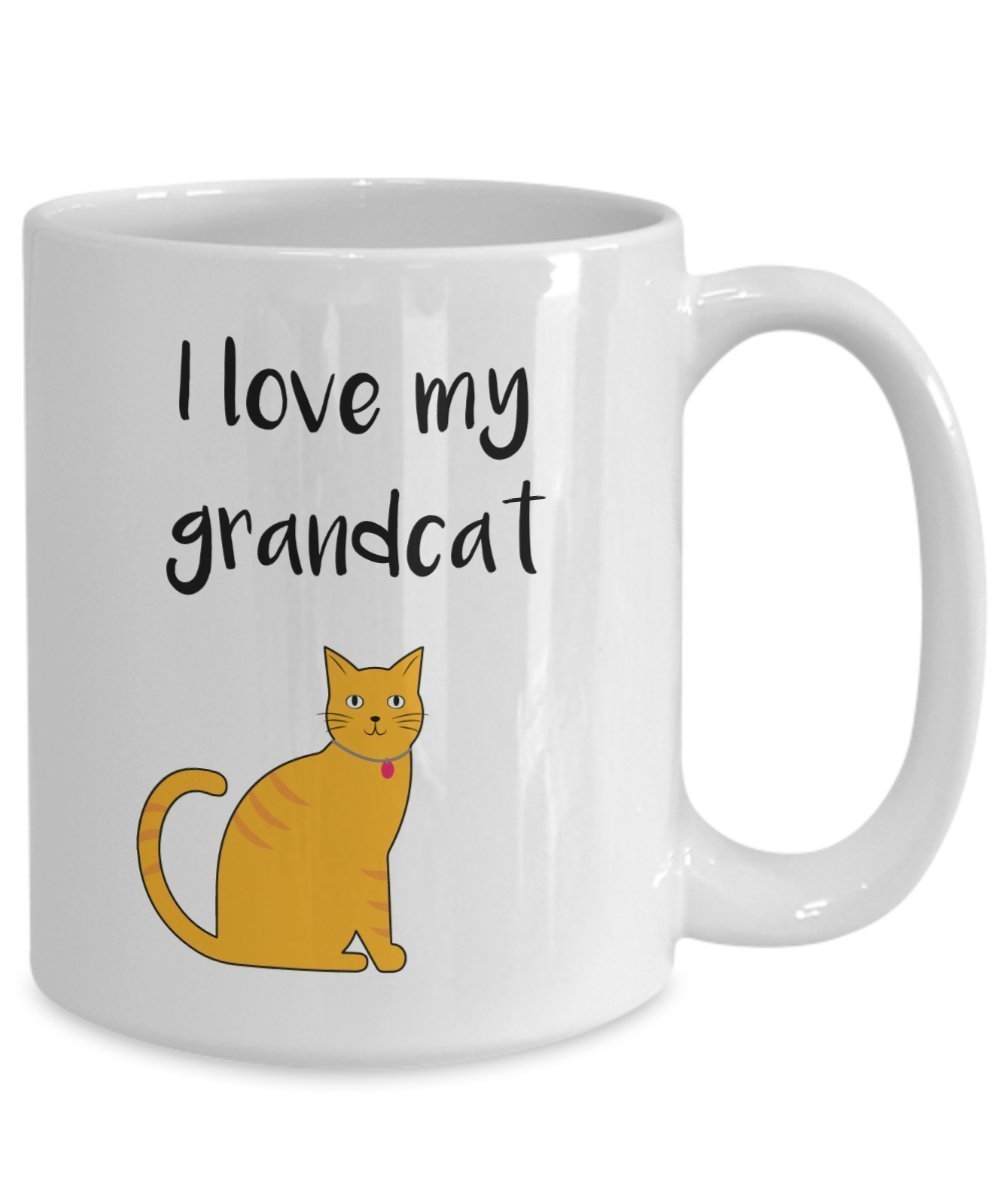 spreadpassion I Love My GRANDCAT Tasse – Funny Tee Hot Cocoa Kaffeetasse – Neuheit Geburtstag Weihnachten Jahrestag Gag Geschenke Idee
