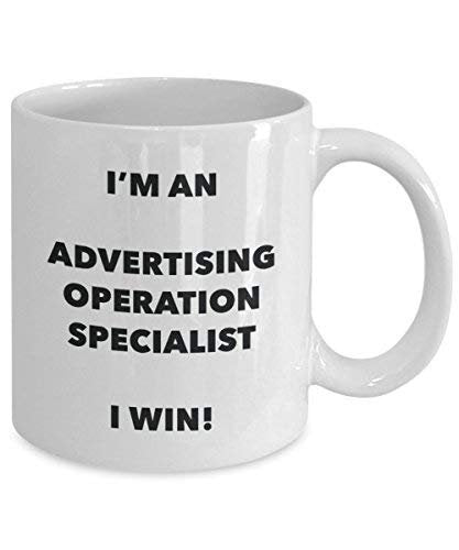 Werbung Specialist Tasse – Ich bin ein Werbung Bedienung Specialist I Win. – Funny Kaffeetasse – Neuheit Geburtstag Weihnachten Gag Geschenke Idee