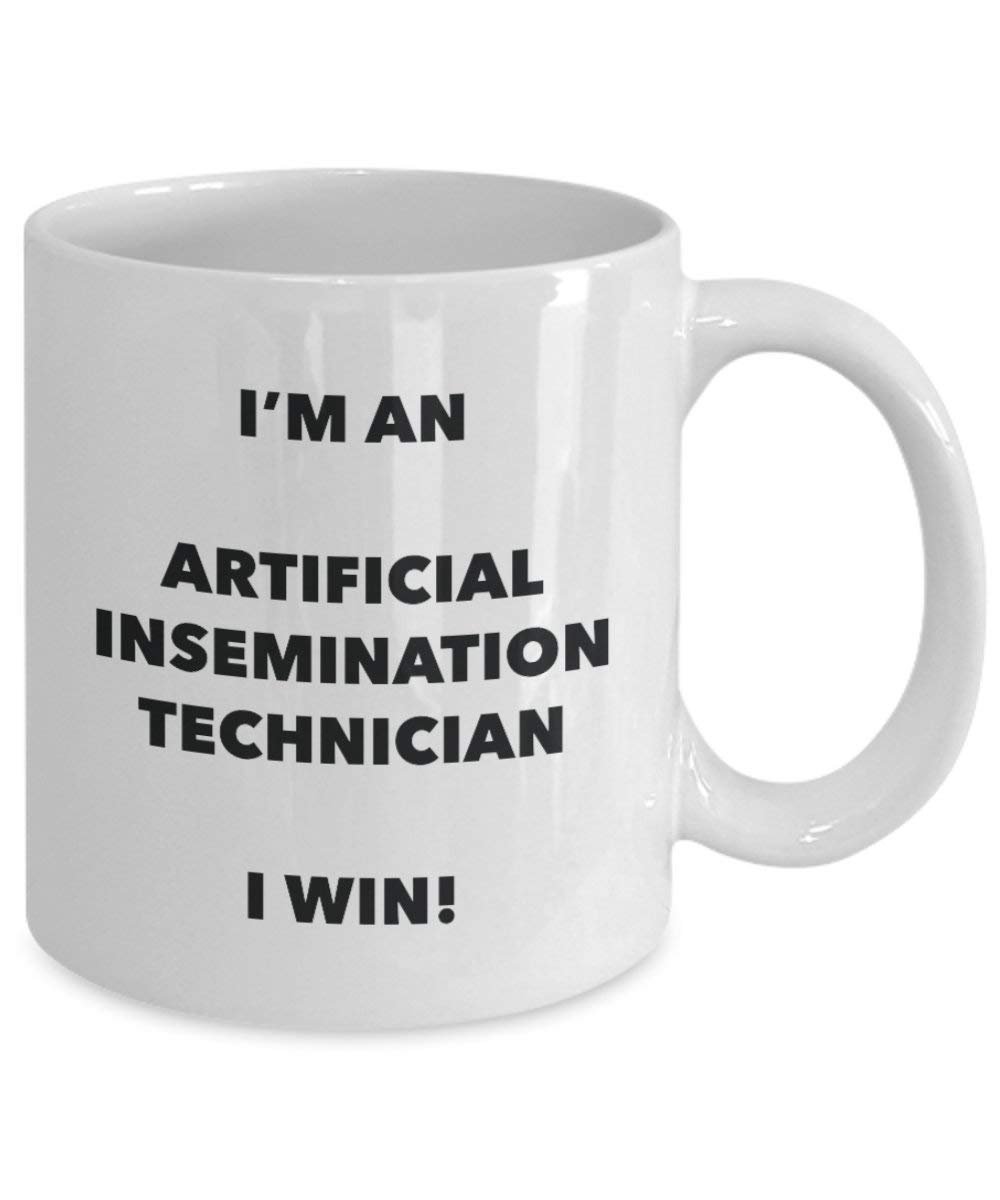 Mug d'un technicien d'insémination artificielle – Je suis une technicien d'insémination artificielle I Win. – Funny Tasse à café – Anniversaire Idée de Gag cadeaux de Noël 15oz blanc