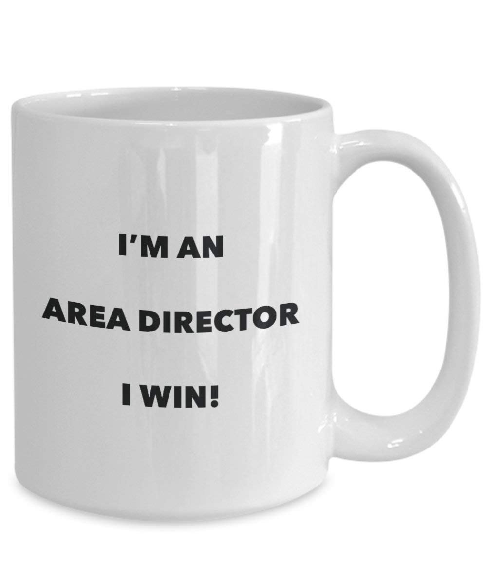 Area Director mug – I' m An area direttore i Win. – Funny Coffee Cup – novelty Birthday Christmas GAG regalo idea 15oz Infradito colorati estivi, con finte perline