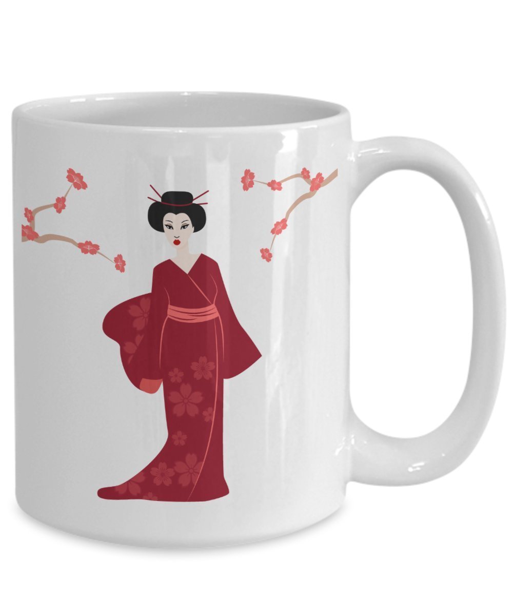 Geisha Coffee Mug - Funny Tea Hot Cocoa Coffee Cup - Novelty Birthday Gift Idea