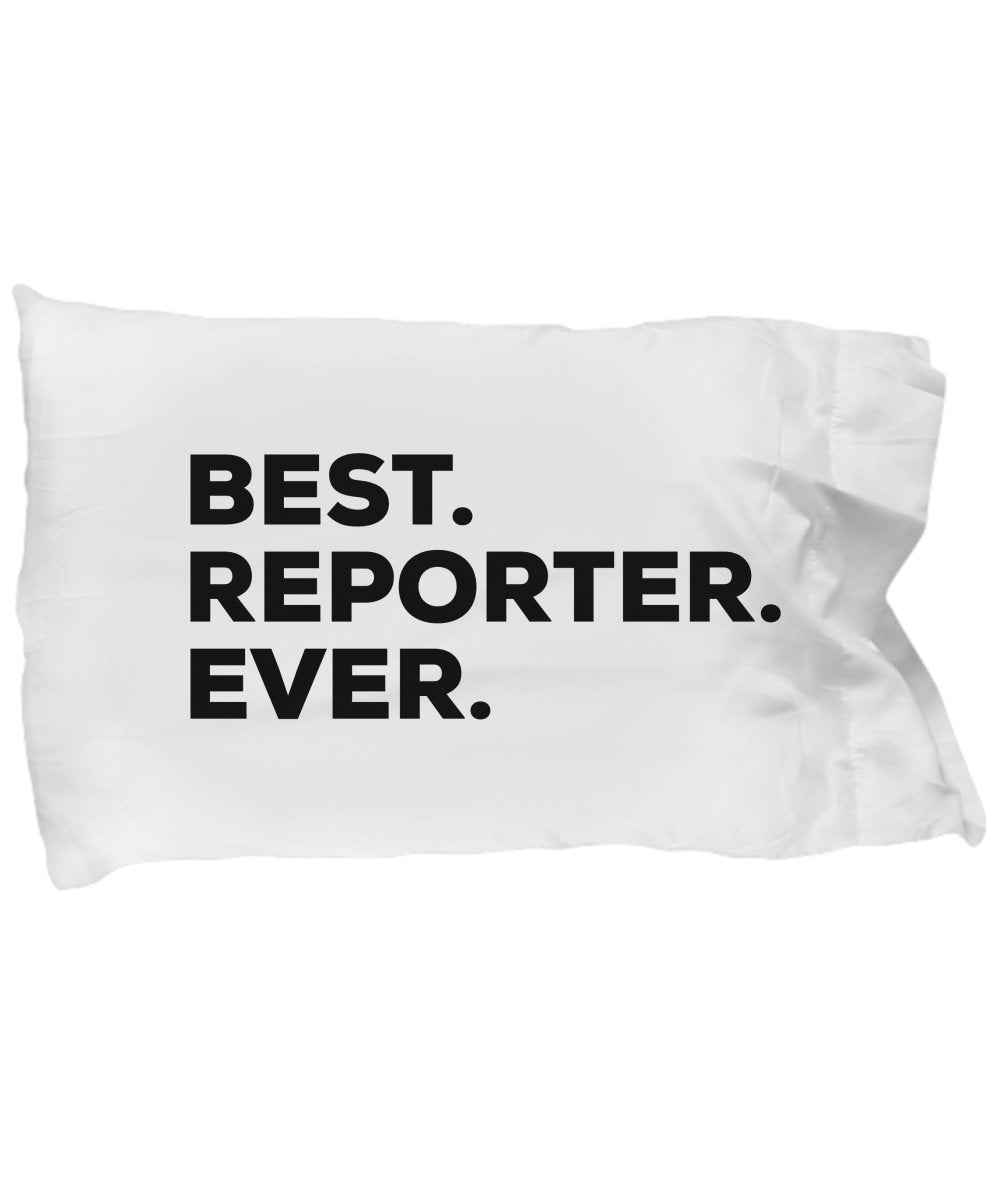 SpreadPassion Reporter Pillow Case - Best Reporter Ever - Reporter Gifts - Court News - Funny Gag Gift For Reporters - Graduation Promotion - For A Novelty Present