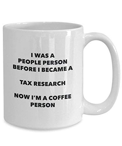 Tax Research personne à café Mug Tasse à thé de cacao – rigolo – Anniversaire de Noël amateur de café mignon Gag Gifts Idée 11oz blanc
