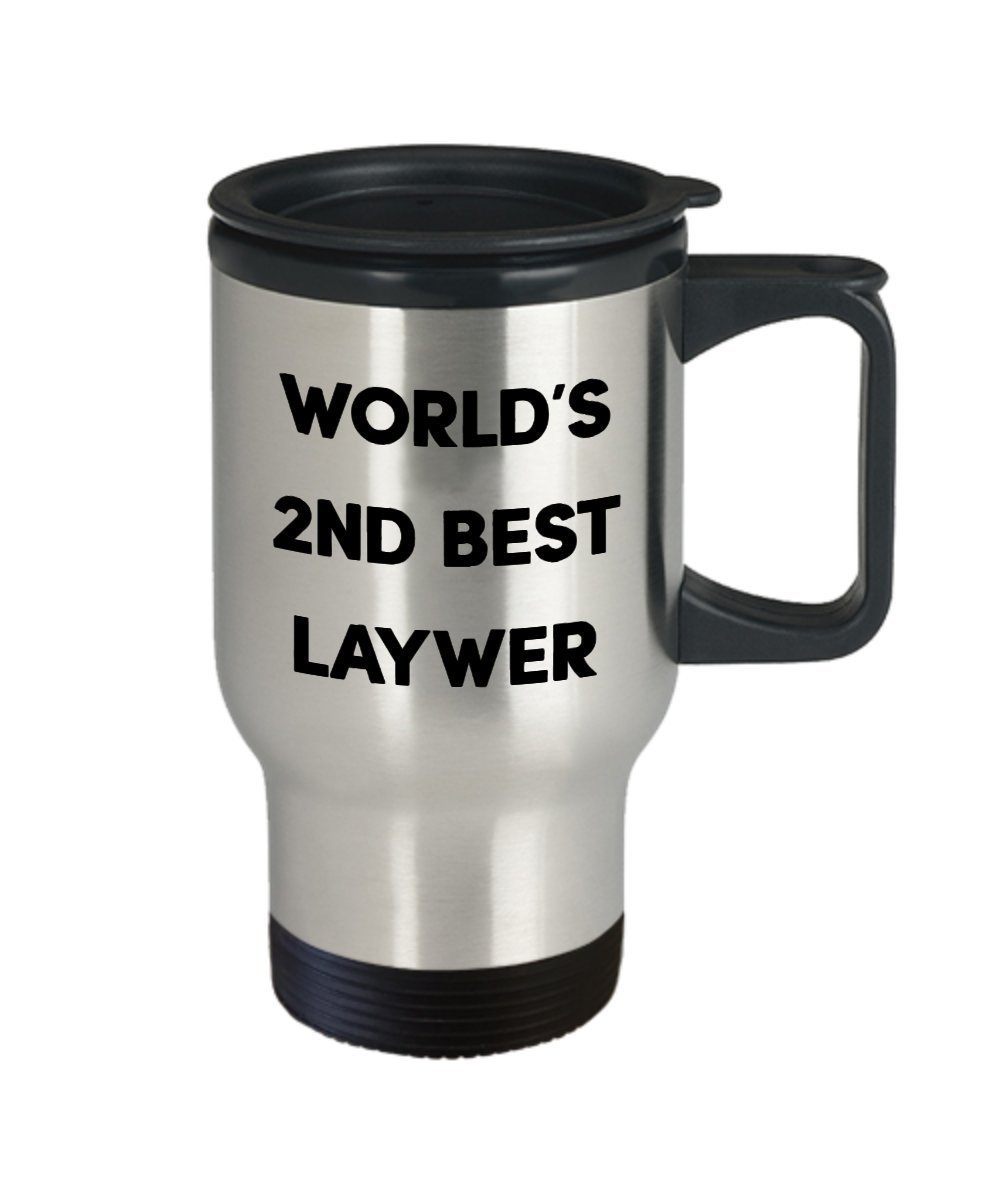 World's 2nd Best Lawyer Travel Mug - Funny Tea Hot Cocoa Coffee Insulated Tumbler Cup - Novelty Birthday Christmas Anniversary Gag Gifts Idea