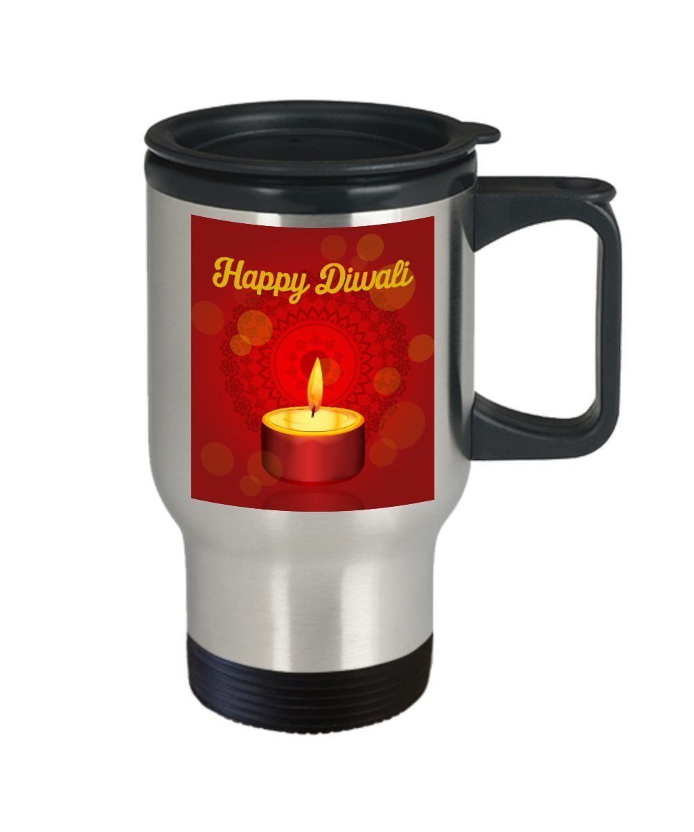 Happy Diwali Travel Mug - Funny Insulated Tumbler - Novelty Birthday Christmas Anniversary Gag Gifts Idea