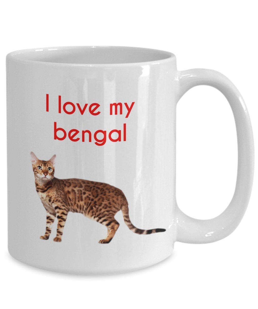 Tasse mit Bengal-Katze – lustige Tee-Tasse – Neuheit Geburtstag Weihnachten Jahrestag Gag Geschenk Idee 11oz weiß