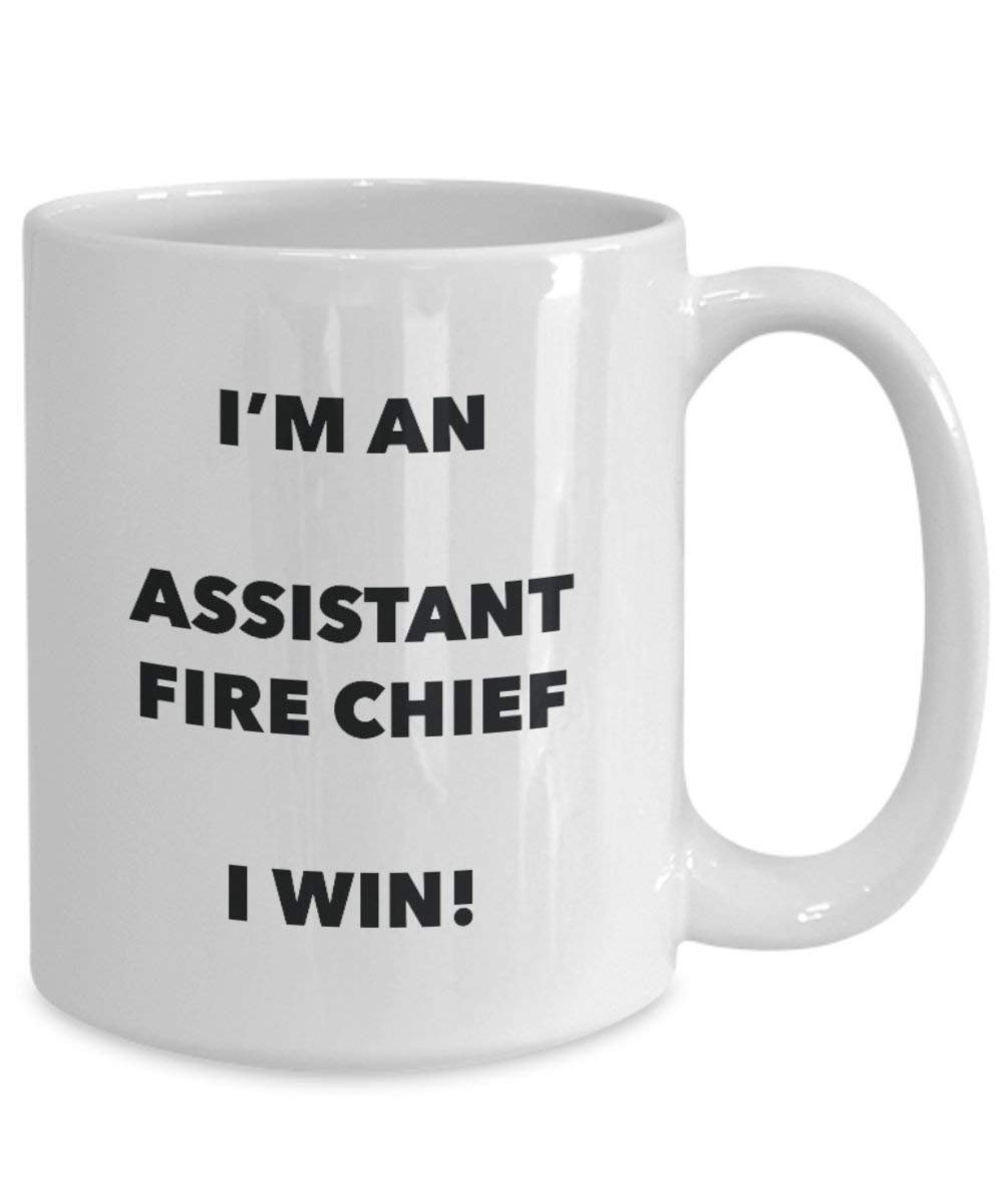 Assistant Fire Chief mug – I' m An Assistant Fire Chief i Win. – Funny Coffee Cup – novelty Birthday Christmas GAG regalo idea 11oz Infradito colorati estivi, con finte perline