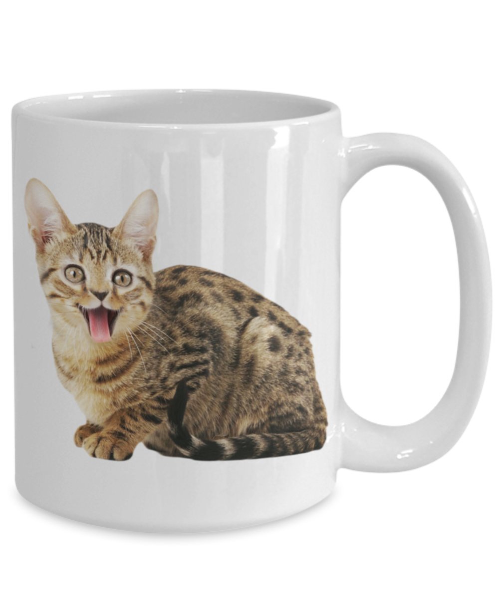Smiling Cat Mug – Cat Lover Gift - Funny Tea Hot Cocoa Coffee Cup - Novelty Birthday Christmas Gag Gifts Idea