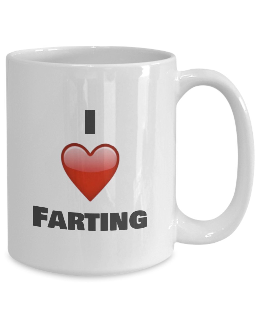 Kaffeetasse mit Aufschrift"I love Farting", lustige Fart-Geschenke